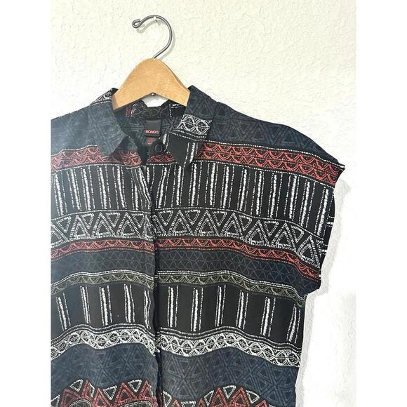Bongo Women's Blouse Aztec Geometric BOHO Sleeveless Size S - Picture 4 of 12